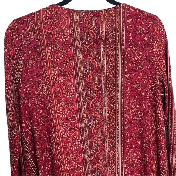 Show Me your Mumu Bryce Hutton Stripe Maroon Paisley Short Dress Womans Large - Picture 6 of 10